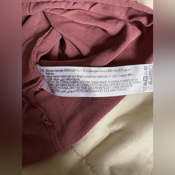 Zara women’s thin knit long sleeve tie back dress dusty rose size xs - Picture 8 of 12